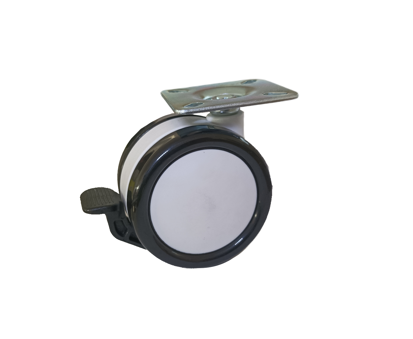 Kolečko pr.75mm, bílá, s brzdou, 50kg, měkčený běhoun Kolečko pr.75mm, bílá, s brzdou, 50kg, měkčený běhoun