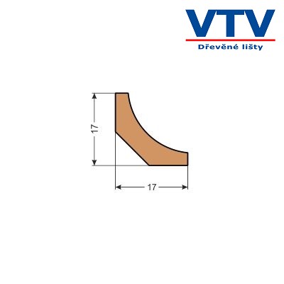 Lišta dřevěná RV 1717 2,5m c.33 Lišta dřevěná RV 1717 2,5m c.33