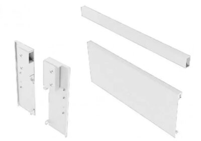 Zásuvkový Box Slim vnitř. zásuvka C1 sada = čelní panel+držák+reling čel. panelu 110/1200mm Bílá