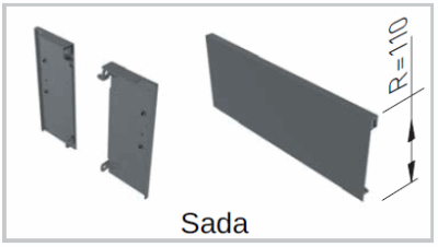 Zásuvkový Box Slim vnitř. zásuvka A sada = čelní panel+držák 110/1200mm Antracit