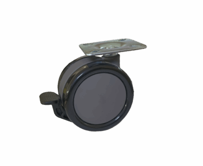 Kolečko pr.75mm, šedá, s brzdou, 50kg, měkčený běhoun Kolečko pr.75mm, šedá, s brzdou, 50kg, měkčený běhoun