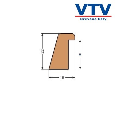 Lišta dřevěná D 2216   2m                     c.64
