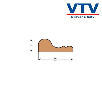 Lišta dřevěná KP 2409   2,5m  c.58