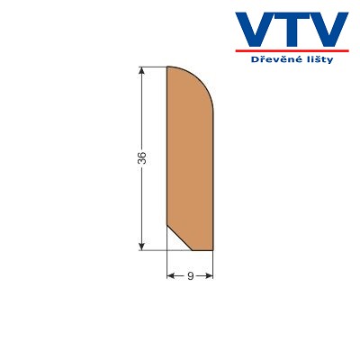 Lišta dřevěná PS 3609 2,5m c.27 Lišta dřevěná PS 3609 2,5m c.27