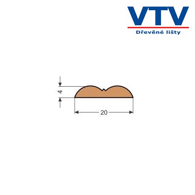 Lišta dřevěná KO 2004   2,5m  c.54
