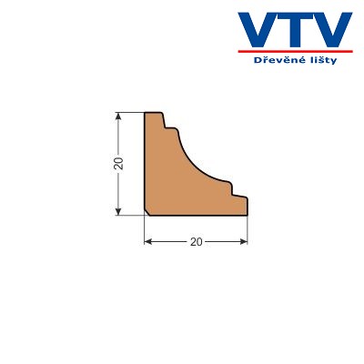 Lišta dřevěná RVP 2020 2m c.40 Lišta dřevěná RVP 2020 2m c.40