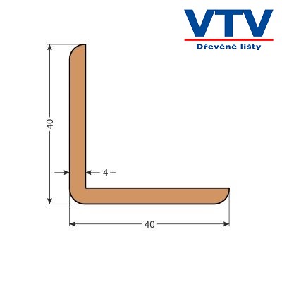 Lišta dřevěná L 4040   2m  c.2