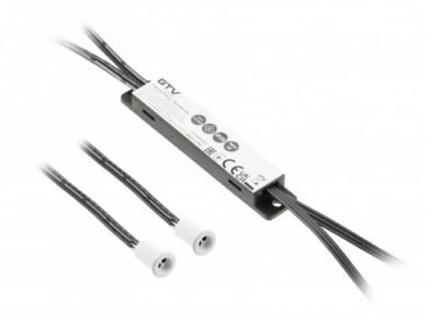 Spínač bezdotykový MICRO IR, 2 senzory, kabely 2m a 1,2m, Bílý, 12V/36W,24V/72W,3A, mini AMP Spínač bezdotykový MICRO IR, 2 senzory, kabely 2m a 1,2m, Bílý, 12V/36W,24V/72W,3A, mini AMP