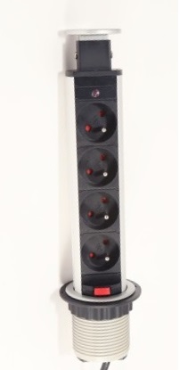 Zásuvková el. věž 4x zasuvka stříbrná 40.T06.04F.09 DOPRODEJ