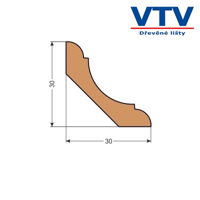 Lišta dřevěná RVO 3030 2m c.29 Lišta dřevěná RVO 3030 2m c.29