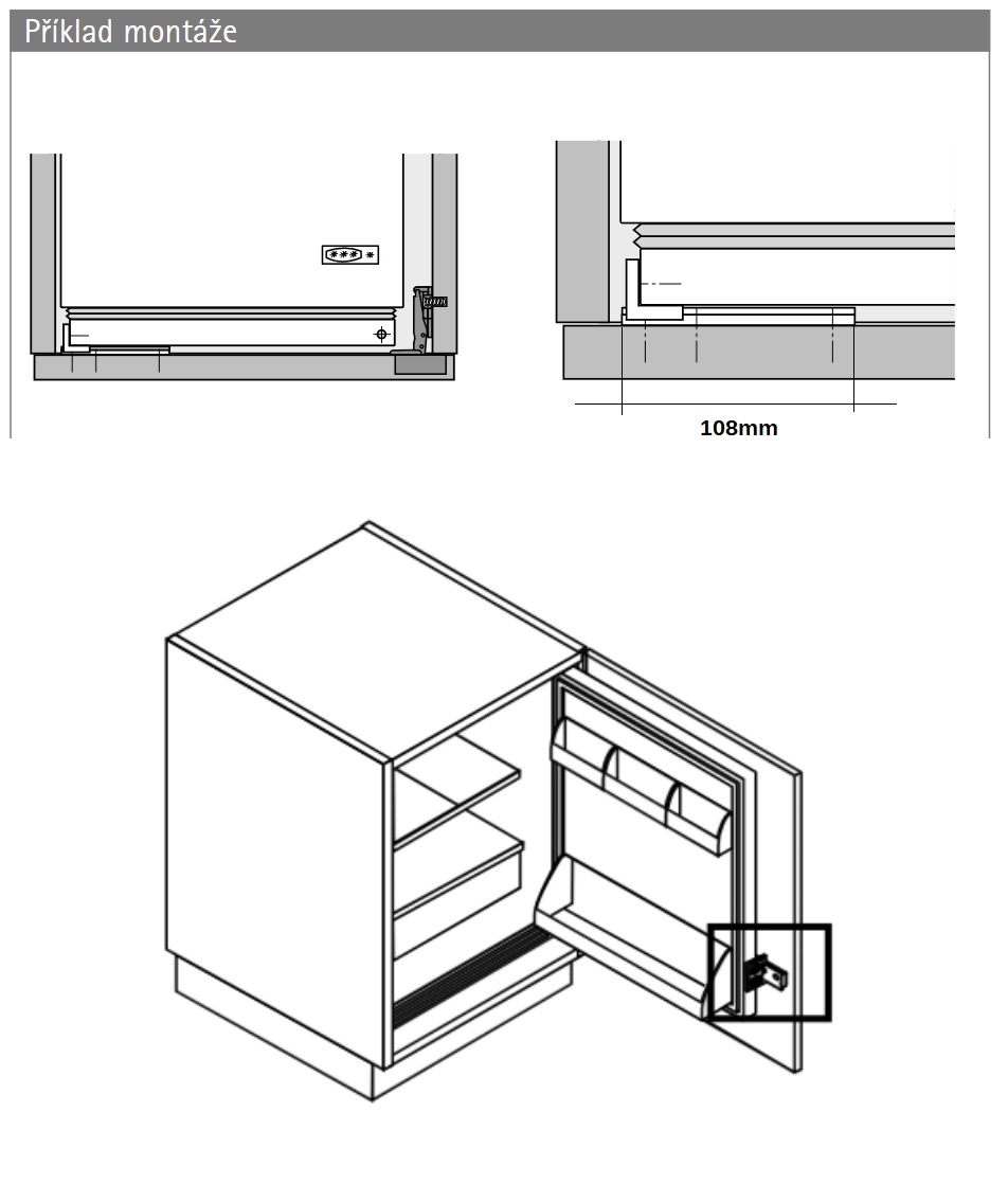 Vedeni dvirek lednice Vedeni dvirek lednice