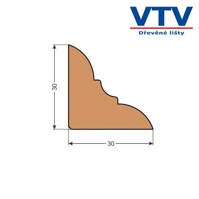 Lišta dřevěná RVP 3030   2m  c.39
