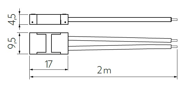 Konektor pro LED pásek 8mm a COB, LED/kabel 2m bez konektoru, 3A, IP20 Konektor pro LED pásek 8mm a COB, LED/kabel 2m bez konektoru, 3A, IP20