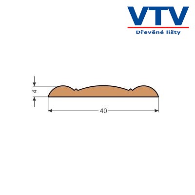 Lišta dřevěná KO 4004   2m  c.52
