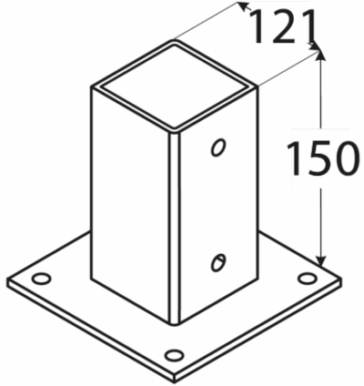 PSP 120 (121*121*200*2) Patka sloupku 120 se čtvercovou základnou
