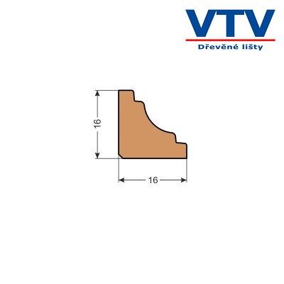 Lišta dřevěná RVP 1616 2m c.41 Lišta dřevěná RVP 1616 2m c.41
