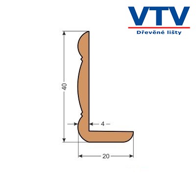 Lišta dřevěná LO 4020   2m  c.18