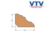 Lišta dřevěná RVO 3020 2m c.30 Lišta dřevěná RVO 3020 2m c.30