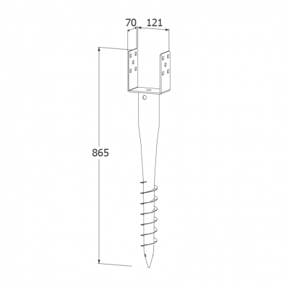 PWU 120/865 Zemni vrut 120*868*1,8 PWU 120/865 Zemni vrut 120*868*1,8