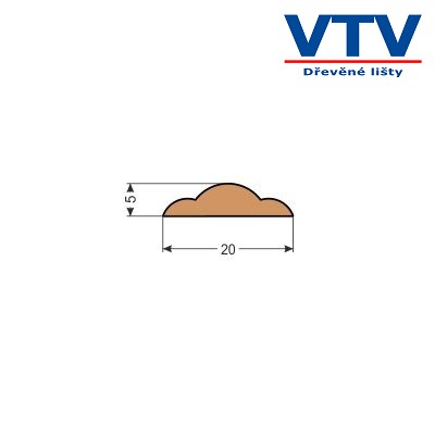 Lišta dřevěná KO 2005 2,5m c.55 Lišta dřevěná KO 2005 2,5m c.55