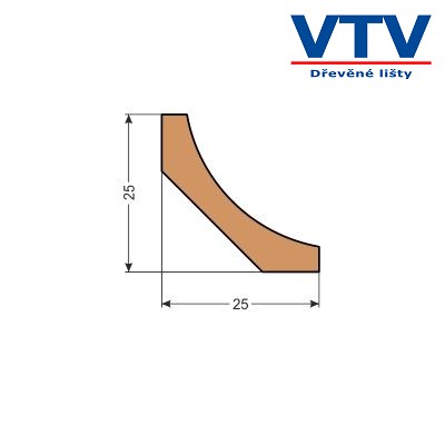 Lišta dřevěná RV 2525   2m  c.32
