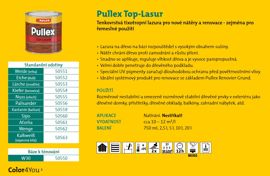 ADLER Pullex Top Lasur orech 0,75l ADLER Pullex Top Lasur orech 0,75l