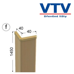 Lišta dřevěná rohová 4040 folie Buk   145cm