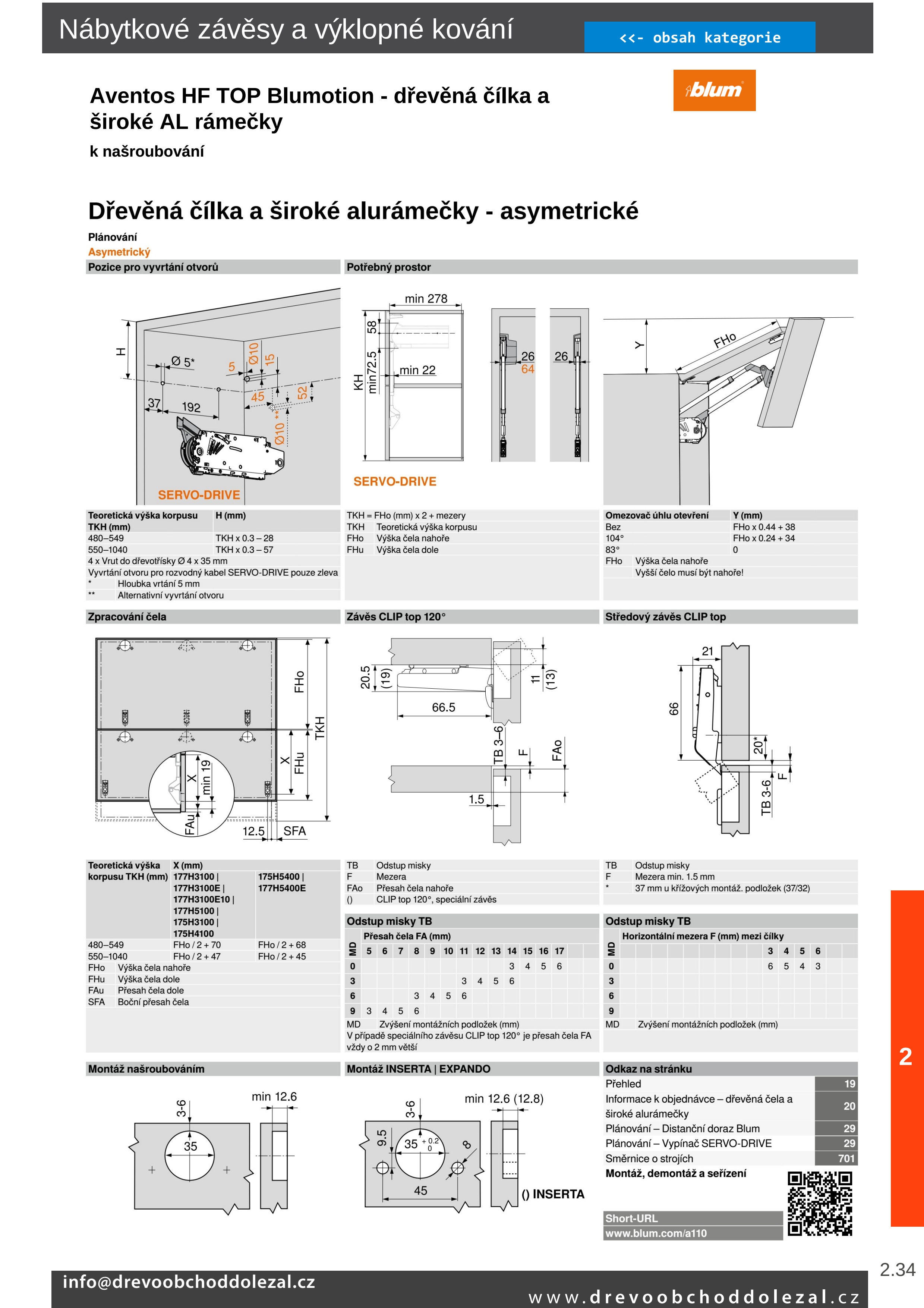 AVENTOS HF top Blumotion Zdvihač L+P, LF=2700-13500, K našroubování, 22F2500 AVENTOS HF top Blumotion Zdvihač L+P, LF=2700-13500, K našroubování, 22F2500