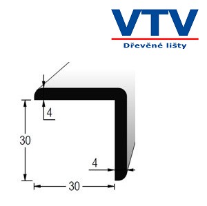 Lišta dřevěná rohová 3030 folie Buk   145cm
