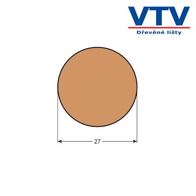 Lišta dřevěná tyč T 27   2m  c.78
