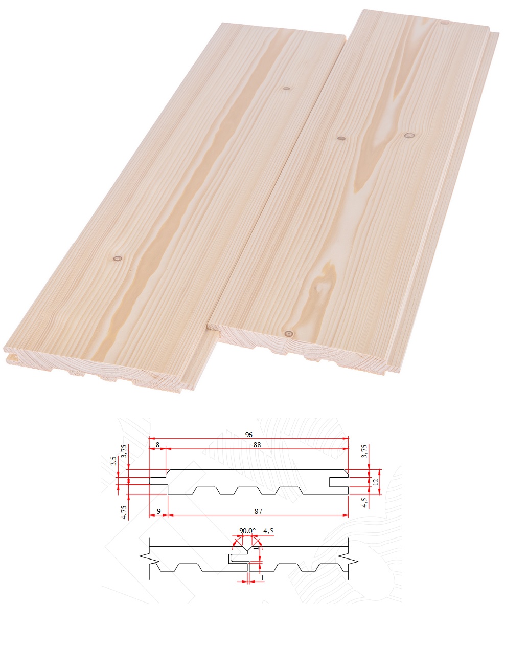 Palubky fase RAIT 12*96*3m sm AB (10ks/bal.=2,88m2) Palubky fase RAIT 12*96*3m sm AB (10ks/bal.=2,88m2)