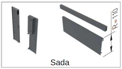 Zásuvkový Box Slim vnitř. zásuvka C sada = čelní panel+držák+reling čel. panelu 110/1200mm Antracit Zásuvkový Box Slim vnitř. zásuvka C sada = čelní panel+držák+reling čel. panelu 110/1200mm Antracit