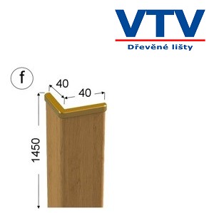 Lišta dřevěná rohová 4040 folie Olše   145cm