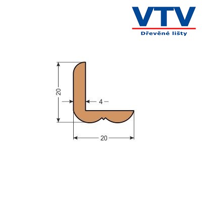 Lišta dřevěná LO 2020 2,5m c.17 Lišta dřevěná LO 2020 2,5m c.17