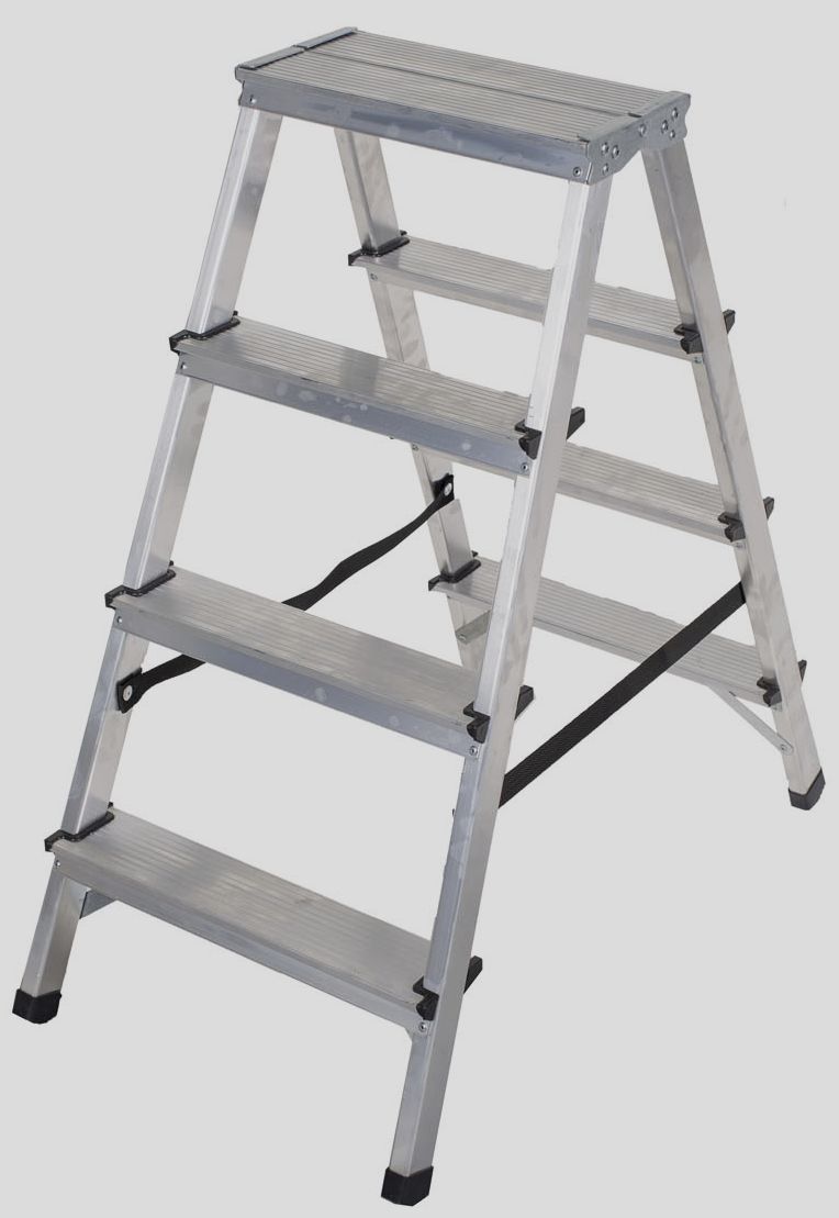 Schůdky žebřík dvojitý Al x4 příčky-nosnost 125kg Schůdky žebřík dvojitý Al x4 příčky-nosnost 125kg
