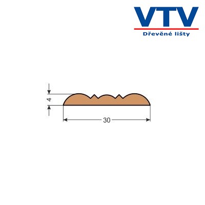 Lišta dřevěná KO 3004 2,5m c.53 Lišta dřevěná KO 3004 2,5m c.53
