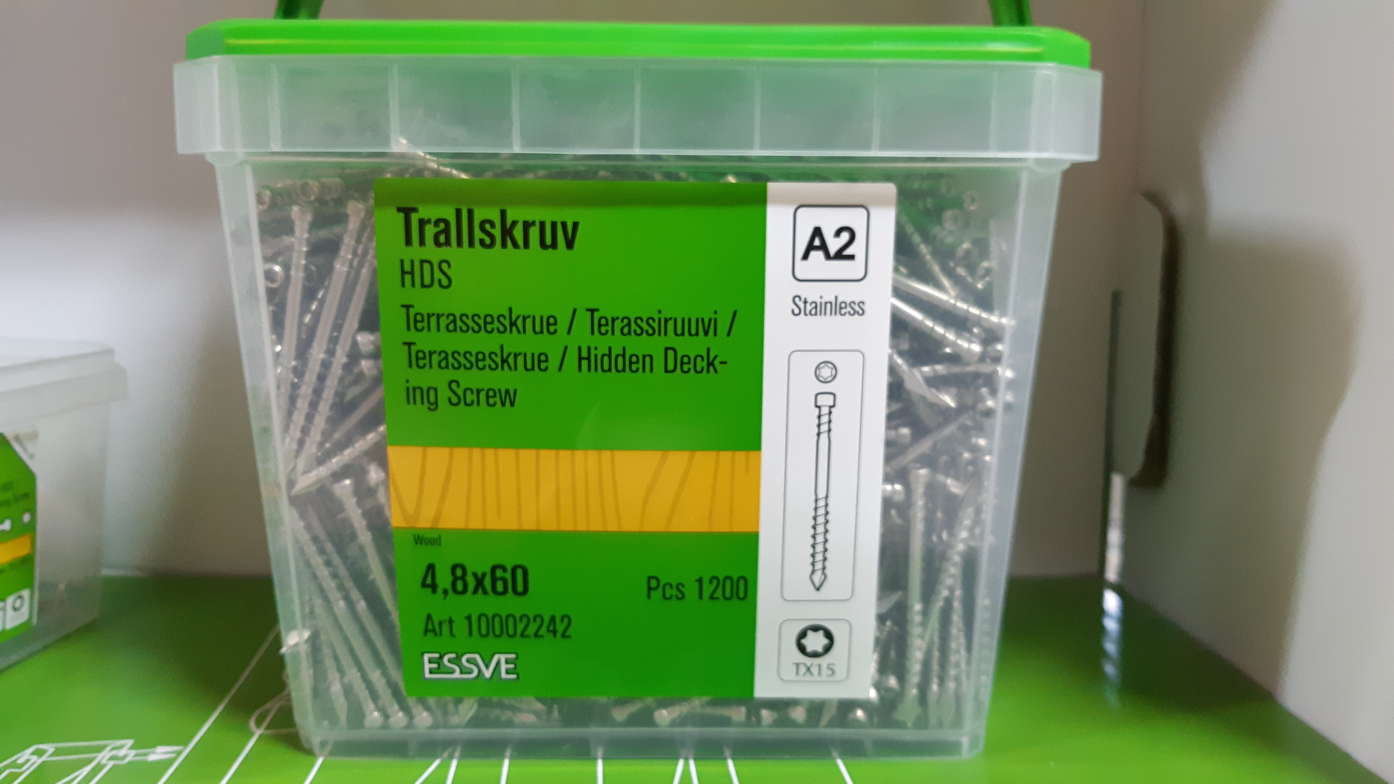 Vrut terasový pro skrytou montáž (HDS) 4,8 x 60 mm, nerez A2 - box 1200ks Vrut terasový pro skrytou montáž (HDS) 4,8 x 60 mm, nerez A2 - box 1200ks