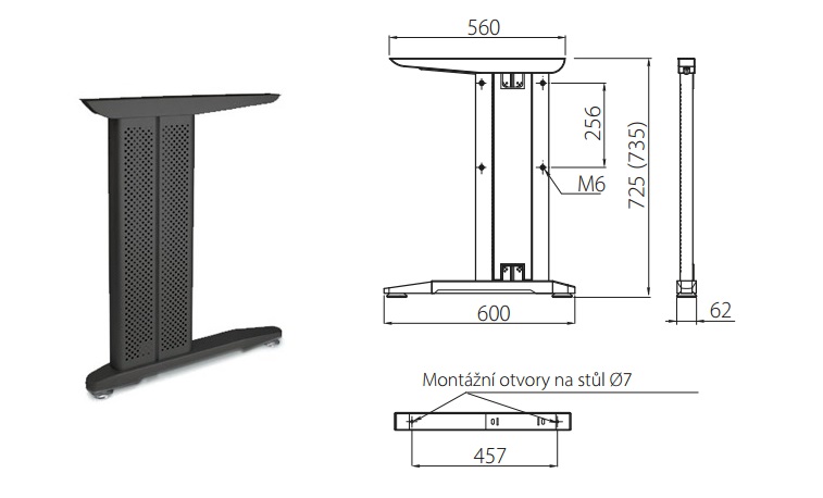 Kancelářská podnož černá 710-725x560mm Kancelářská podnož černá 710-725x560mm