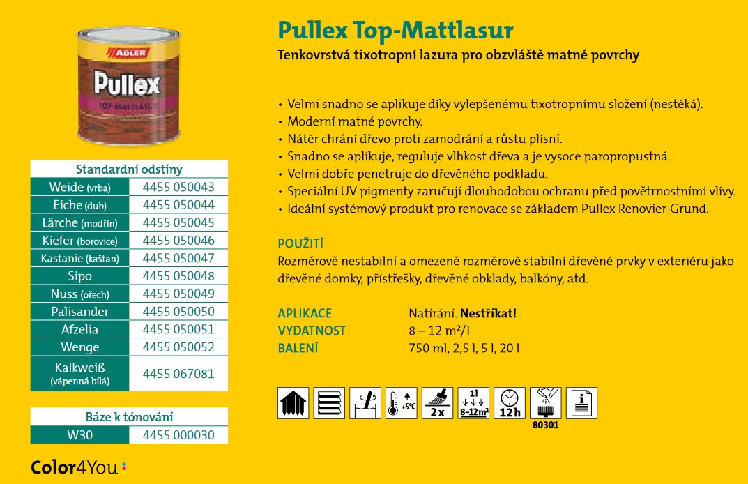 ADLER Pullex Top matt Lasur modrin 0,75L-DOPRODEJ-AKCE ADLER Pullex Top matt Lasur modrin 0,75L-DOPRODEJ-AKCE