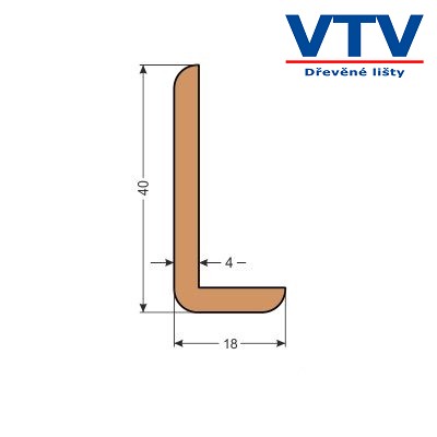 Lišta dřevěná L 4018 2m c.9 Lišta dřevěná L 4018 2m c.9