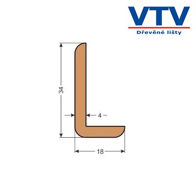 Lišta dřevěná L 3418 2m c.10 Lišta dřevěná L 3418 2m c.10