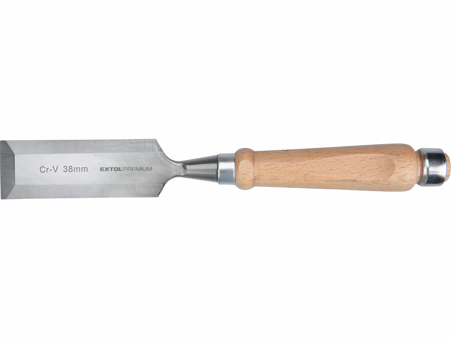 Dláto s kvalitní bukovou rukojetí, 38mm, délka 290mm, CrV EXTOL PREMIUM Dláto s kvalitní bukovou rukojetí, 38mm, délka 290mm, CrV EXTOL PREMIUM