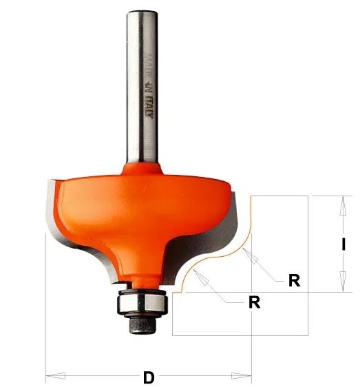 C96006411 C960 Profilová fréza s ložiskem CMT - R6,4 D38,1x18 S=8 HW C96006411 C960 Profilová fréza s ložiskem CMT – R6,4 D38,1×18 S=8 HW