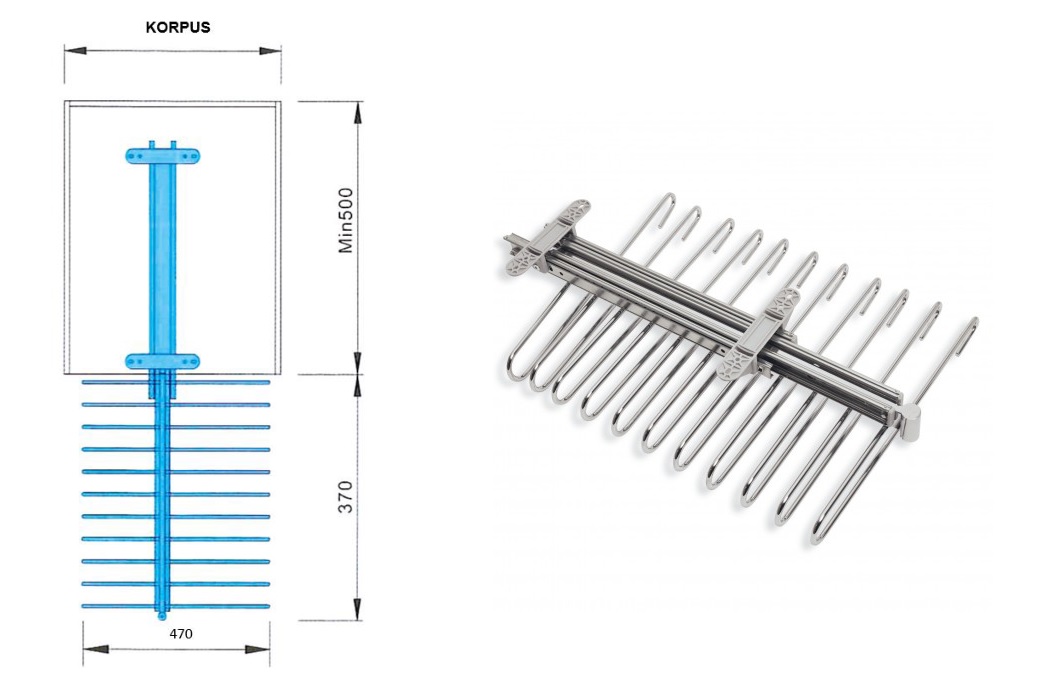 Drzak kalhot vysuvny E32.1010.10