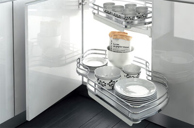 Karusel vysuvny levý, Bílý/chrom COMBIS pro dvířka 450mm Karusel vysuvny levý, Bílý/chrom COMBIS pro dvířka 450mm