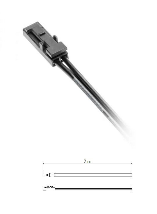 Konektor mini AMP, samec, kabel 2m, 3A, IP20 Konektor mini AMP, samec, kabel 2m, 3A, IP20