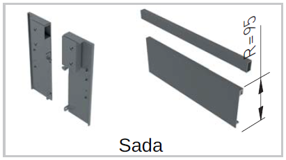 Zásuvkový Box Slim vnitř. zásuvka B sada = čelní panel+držák+reling čel. panelu 95/1200mm Antracit