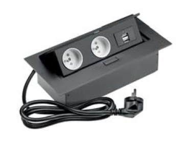 Zásuvkový el. box vyklopný 2x zasuvka 2x USB 2A 5V černý AE-PBU2GU-20 Zásuvkový el. box vyklopný 2x zasuvka 2x USB 2A 5V černý AE-PBU2GU-20