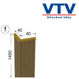 Lišta dřevěná rohová 4040 folie Dub   145cm