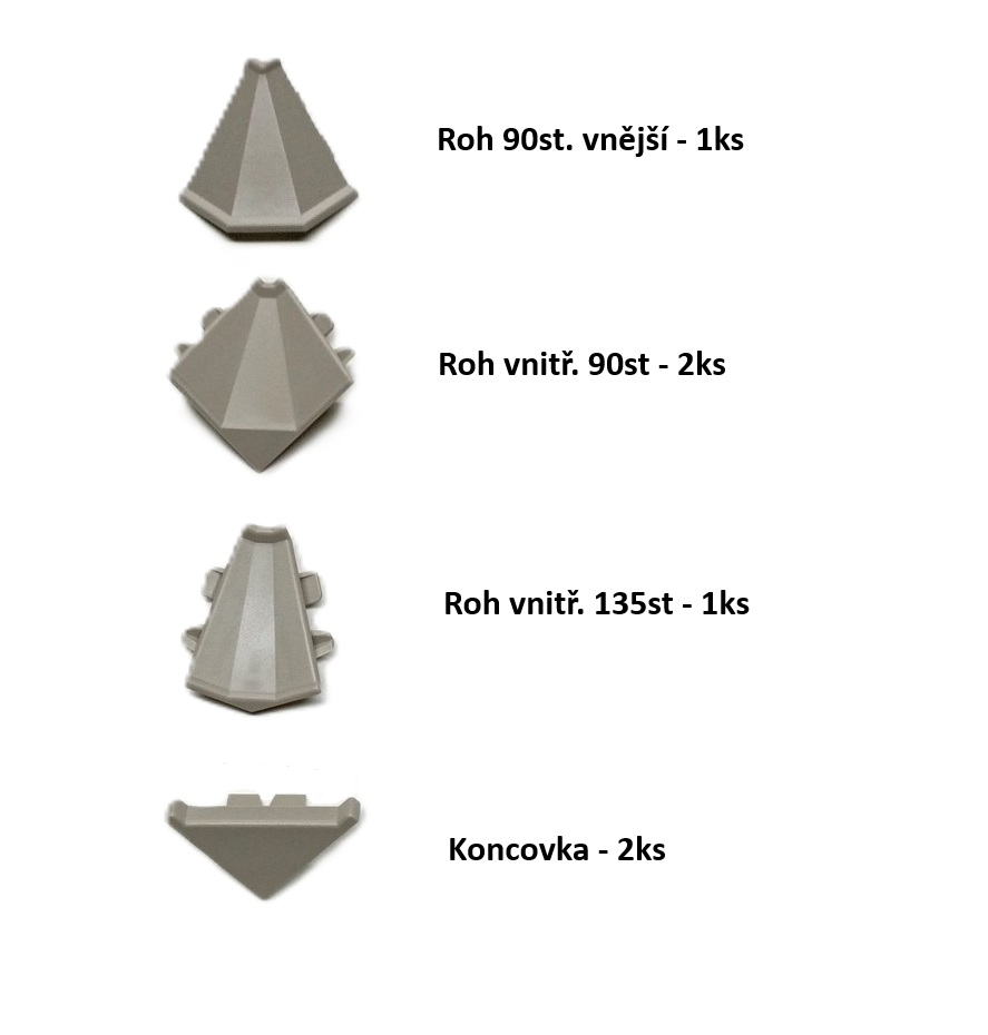 KoncovkaPD Krono -  šedobéžová 6060 - sada malá